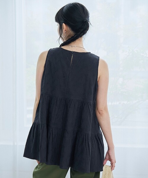 coen(コーエン)の「【Lipa(リパ)別注】ノースリーブ総刺繍ティアードブラウス(シャツ/ブラウス・レディース・ブラック/オフホワイト/レッド・L/M)」の11枚目の写真