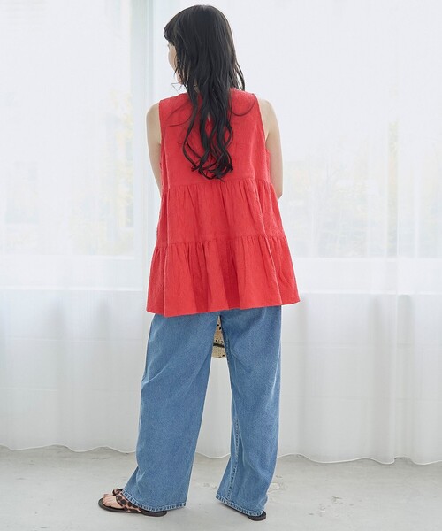 coen(コーエン)の「【Lipa(リパ)別注】ノースリーブ総刺繍ティアードブラウス(シャツ/ブラウス・レディース・ブラック/オフホワイト/レッド・L/M)」の15枚目の写真