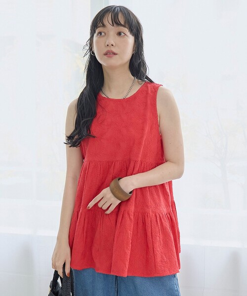 coen(コーエン)の「【Lipa(リパ)別注】ノースリーブ総刺繍ティアードブラウス(シャツ/ブラウス・レディース・ブラック/オフホワイト/レッド・L/M)」の16枚目の写真