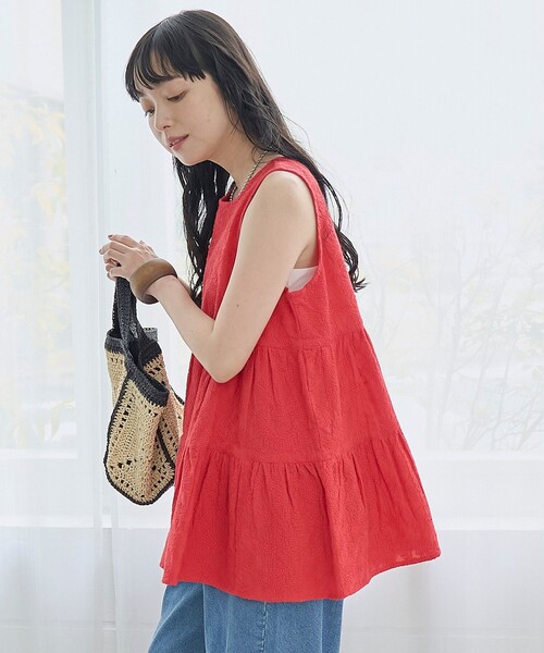 coen(コーエン)の「【Lipa(リパ)別注】ノースリーブ総刺繍ティアードブラウス(シャツ/ブラウス・レディース・ブラック/オフホワイト/レッド・L/M)」の17枚目の写真