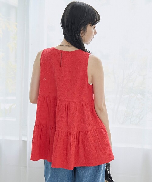 coen(コーエン)の「【Lipa(リパ)別注】ノースリーブ総刺繍ティアードブラウス(シャツ/ブラウス・レディース・ブラック/オフホワイト/レッド・L/M)」の18枚目の写真