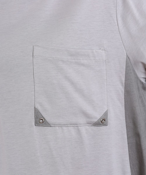 BRODIAEA（ブローディア）の「BRODIAEA 異素材切り替えポケットTシャツ 半袖（Tシャツ/カットソー・レディース・オフホワイト/ブラック・40）」の18枚目の写真