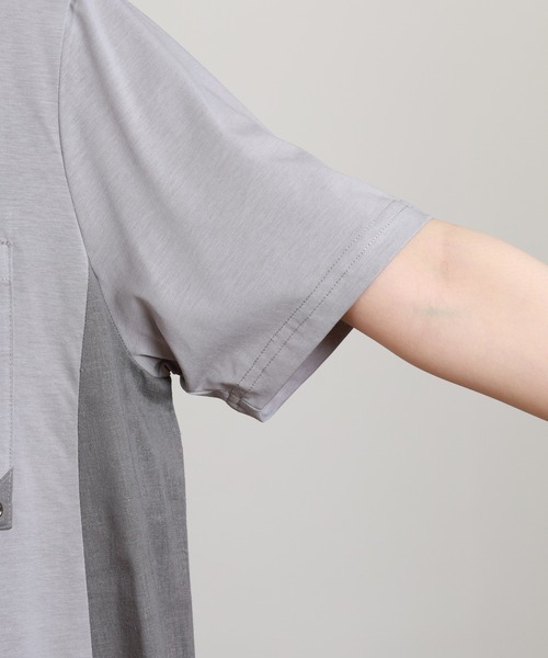 BRODIAEA（ブローディア）の「BRODIAEA 異素材切り替えポケットTシャツ 半袖（Tシャツ/カットソー・レディース・オフホワイト/ブラック・40）」の19枚目の写真