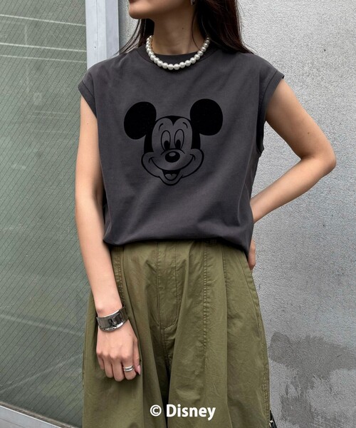 fredy emue(フレディエミュ)の「【GOOD ROCK SPEED/グッドロックスピード】MICKEYノースリーブTシャツ(Tシャツ/カットソー・レディース・チャコールグレー/オフホワイト/イエロー・38)」の2枚目の写真