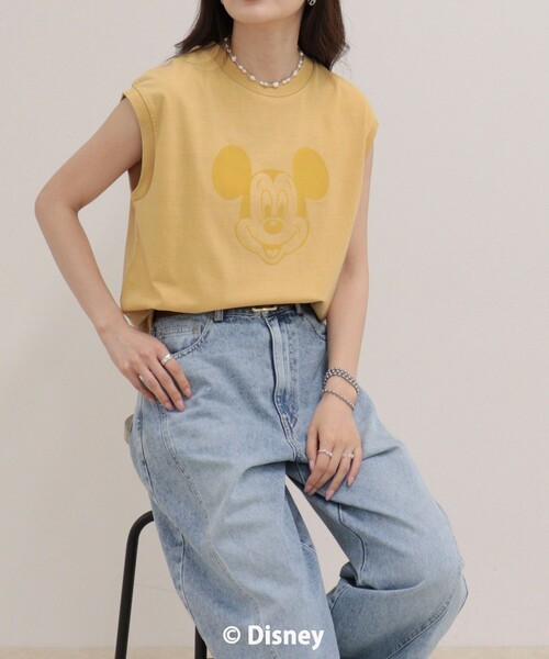 fredy emue(フレディエミュ)の「【GOOD ROCK SPEED/グッドロックスピード】MICKEYノースリーブTシャツ(Tシャツ/カットソー・レディース・チャコールグレー/オフホワイト/イエロー・38)」の3枚目の写真