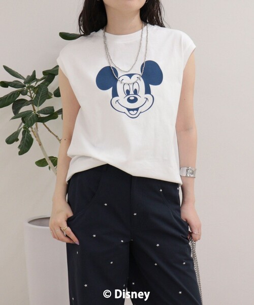 fredy emue(フレディエミュ)の「【GOOD ROCK SPEED/グッドロックスピード】MICKEYノースリーブTシャツ(Tシャツ/カットソー・レディース・チャコールグレー/オフホワイト/イエロー・38)」の8枚目の写真