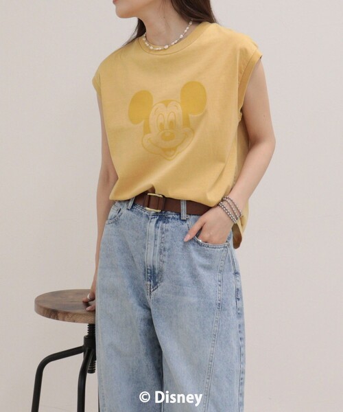 fredy emue(フレディエミュ)の「【GOOD ROCK SPEED/グッドロックスピード】MICKEYノースリーブTシャツ(Tシャツ/カットソー・レディース・チャコールグレー/オフホワイト/イエロー・38)」の22枚目の写真