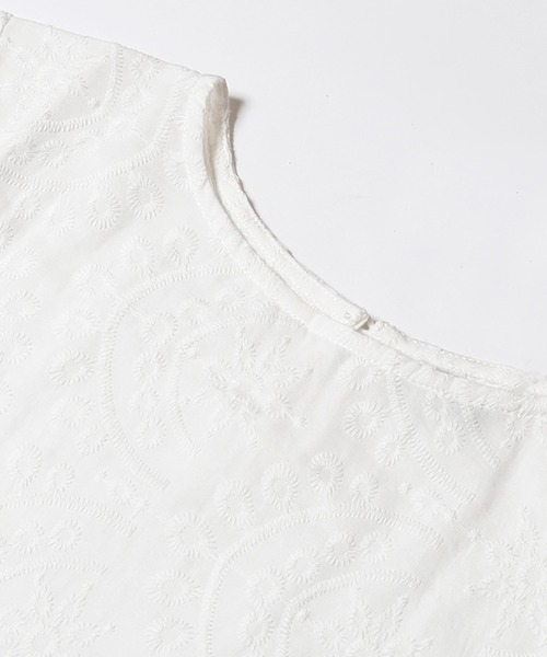 coca(coca)(コカ)の「コットンレースフレアスリーブトップス(Tシャツ/カットソー・レディース・ホワイト/ライトグリーン・L/M/S)」の16枚目の写真