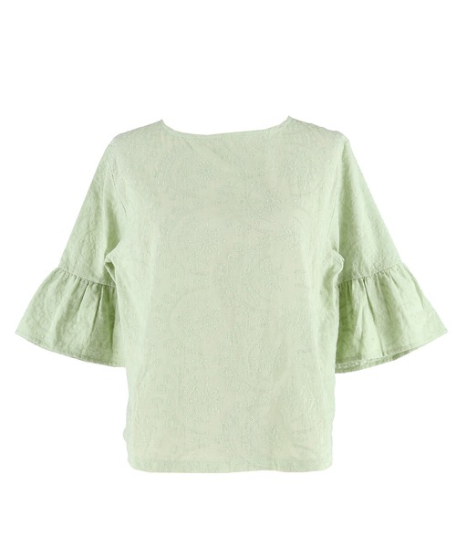 coca(coca)(コカ)の「コットンレースフレアスリーブトップス(Tシャツ/カットソー・レディース・ホワイト/ライトグリーン・L/M/S)」の21枚目の写真