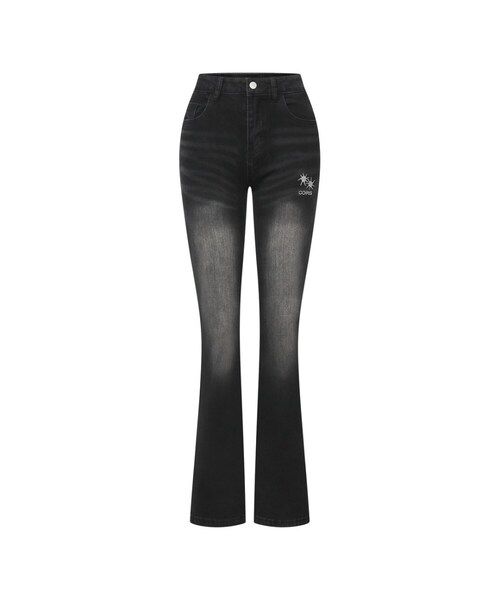 COIRIS(コイリス)の「ティレンブーツカットデニムパンツ(2カラー)(デニムパンツ・レディース・ブラック/ダークブルー・SMALL/MEDIUM)」の1枚目の写真