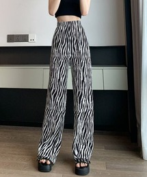レディース ゼブラ柄 ワイドパンツ