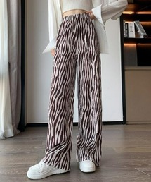 レディース ゼブラ柄 ワイドパンツ
