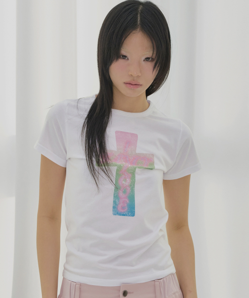FANCY CLUB(ファンシークラブ)の「プロス グロッシー T (ホワイト) F26QB059(Tシャツ/カットソー・レディース・その他・ONE)」の2枚目の写真