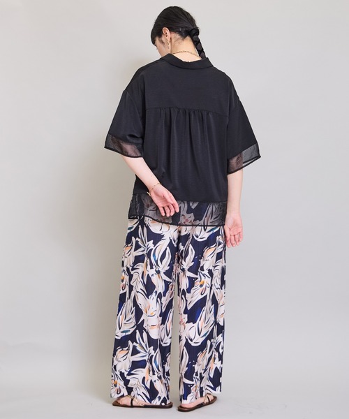 LHELBIE（レルビエ）の「シアーミックススキッパーシャツ（シャツ/ブラウス・レディース・ブラウン/オフホワイト/ブラック/チャコールグレー・M）」の22枚目の写真