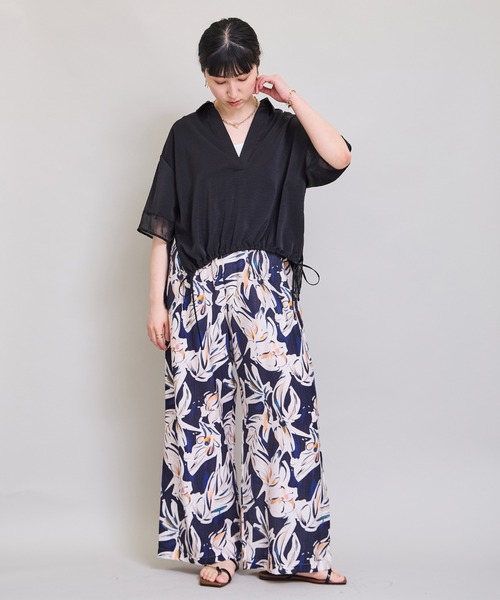 LHELBIE（レルビエ）の「シアーミックススキッパーシャツ（シャツ/ブラウス・レディース・ブラウン/オフホワイト/ブラック/チャコールグレー・M）」の21枚目の写真