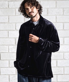 LA PEAU DE GEM】velour shirt/ベロアシャツ（シャツ/ブラウス）｜LA