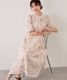 半袖ボウタイワンピース
