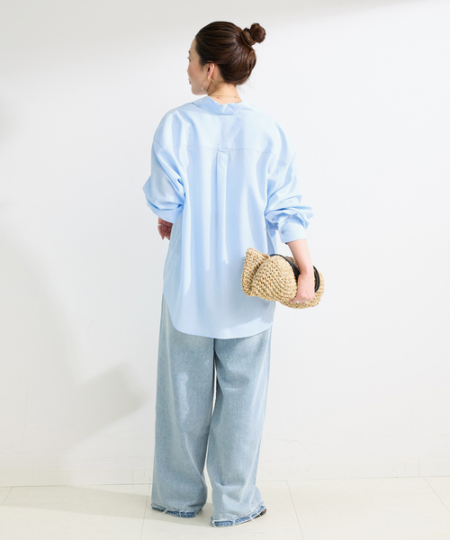 Simplicite(サンプリシテ)の「接触冷感 / ウォッシャブル / *MAI.M MILKY OVER SHIRT(シャツ/ブラウス・レディース・グレー/スカイブルー・FREE)」の17枚目の写真