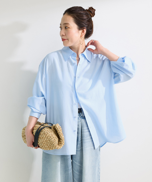 Simplicite(サンプリシテ)の「接触冷感 / ウォッシャブル / *MAI.M MILKY OVER SHIRT(シャツ/ブラウス・レディース・グレー/スカイブルー・FREE)」の18枚目の写真