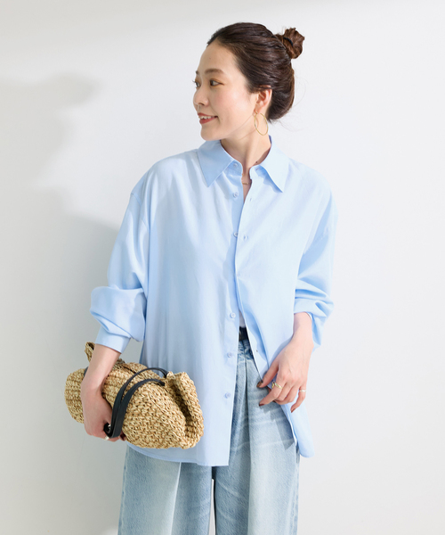 Simplicite(サンプリシテ)の「接触冷感 / ウォッシャブル / *MAI.M MILKY OVER SHIRT(シャツ/ブラウス・レディース・グレー/スカイブルー・FREE)」の19枚目の写真