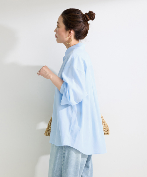 Simplicite(サンプリシテ)の「接触冷感 / ウォッシャブル / *MAI.M MILKY OVER SHIRT(シャツ/ブラウス・レディース・グレー/スカイブルー・FREE)」の21枚目の写真