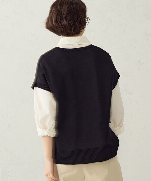 COMME CA ISM(コムサイズム)の「ロゴメッシュ スキッパーニット(ニット/セーター・レディース・ブラック/アイボリー/ブラウン・FREE)」の14枚目の写真