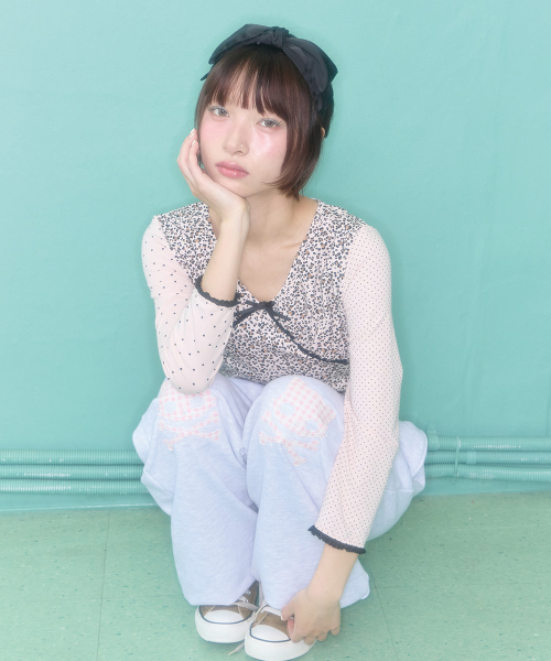 SHAKIRI(シャキリ)の「レオハートレーストップ(ピンク)(その他トップス・レディース・その他・FREE)」の1枚目の写真