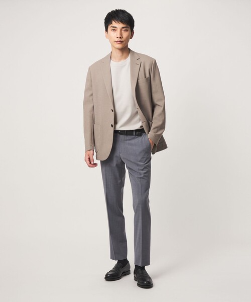 green label relaxing(グリーンレーベルリラクシング)の「ミニ ワッフル ビズ クルーネック カットソー -UVカット-(Tシャツ/カットソー・メンズ・ライトグレー/ケリーグリーン/ネイビー・XL/S/L/M)」の4枚目の写真