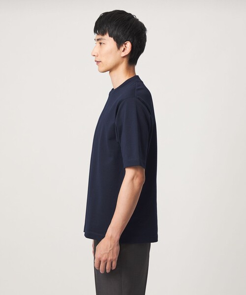 green label relaxing(グリーンレーベルリラクシング)の「ミニ ワッフル ビズ クルーネック カットソー -UVカット-(Tシャツ/カットソー・メンズ・ライトグレー/ケリーグリーン/ネイビー・XL/S/L/M)」の7枚目の写真