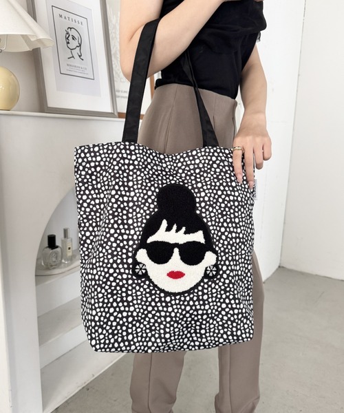 HAPPY FACE(ハッピーフェイス)の「EMMA 顔相良刺?新トート ダルメBK(トートバッグ・レディース・アニマル・ONE SIZE)」の10枚目の写真