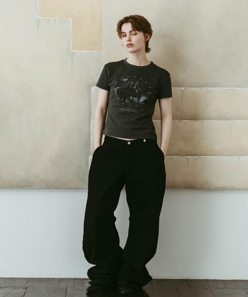 Knuth Marf（クヌースマーフ）の「Knuth Marf / クヌースマーフ studded compact tee（Tシャツ/カットソー・レディース・チャコールグレー・FREE）」の20枚目の写真