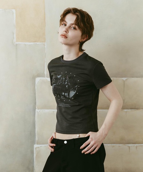 Knuth Marf（クヌースマーフ）の「Knuth Marf / クヌースマーフ studded compact tee（Tシャツ/カットソー・レディース・チャコールグレー・FREE）」の22枚目の写真