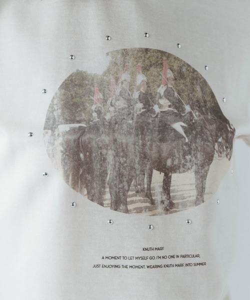 Knuth Marf（クヌースマーフ）の「Knuth Marf / クヌースマーフ studded compact tee（Tシャツ/カットソー・レディース・チャコールグレー・FREE）」の5枚目の写真
