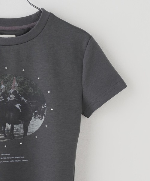 Knuth Marf（クヌースマーフ）の「Knuth Marf / クヌースマーフ studded compact tee（Tシャツ/カットソー・レディース・チャコールグレー・FREE）」の12枚目の写真