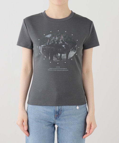 Knuth Marf（クヌースマーフ）の「Knuth Marf / クヌースマーフ studded compact tee（Tシャツ/カットソー・レディース・チャコールグレー・FREE）」の17枚目の写真