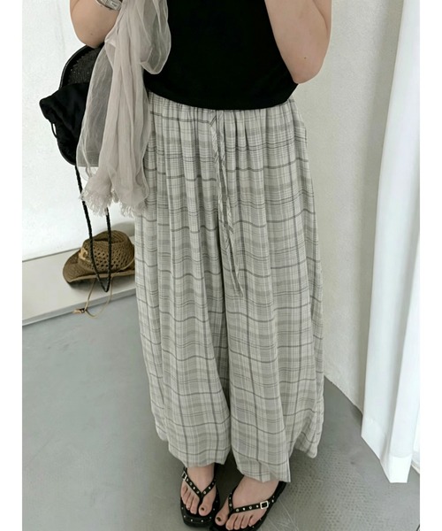 FACTOTUM(ファクトタム)の「チェック柄パンツ(その他パンツ・レディース・ホワイト/ブラック・FREE)」の7枚目の写真