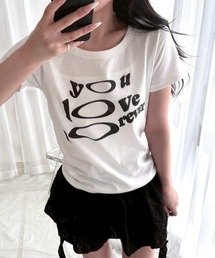 ギャルコアグラフィックショート丈半袖Tシャツ