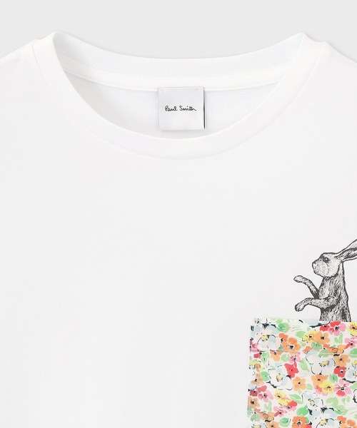 Paul Smith(ポールスミス)の「ウィメンズ フローラルポケット "Rabbit" 半袖Tシャツ / 265122 031VCW(Tシャツ/カットソー・レディース・ホワイト・MEDIUM)」の4枚目の写真