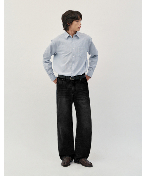 WORK ON BODY OFF（ワークオンボディオフ）の「ラトゥスワイドデニムパンツ[ブラック]（デニムパンツ・メンズ・ブラック・LARGE/X-LARGE）」の4枚目の写真