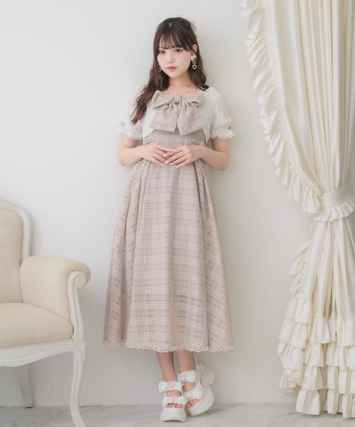 ROJITA(ロジータ)の「ビジューダブルリボン厚底スポサン(サンダル・レディース・ブラック/ホワイト・36/38/37)」の4枚目の写真