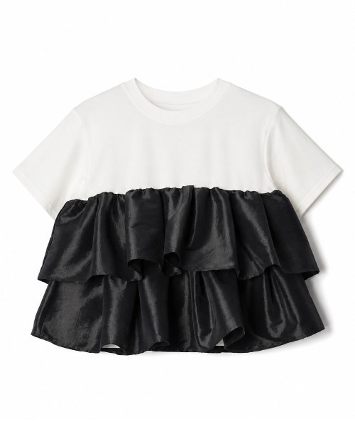 Human 2nd Occasion（ヒューマンセカンドオケージョン）の「ティアードフリルドッキングカットソー（Tシャツ/カットソー・レディース・オフホワイト/ブラック・M）」の15枚目の写真