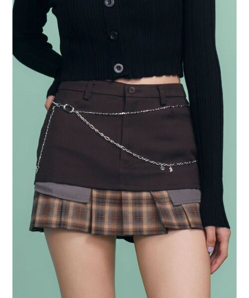 EMODA(エモダ)の「レイヤードプリーツスカート(スカート・レディース・ブラウン・SMALL/MEDIUM)」の2枚目の写真