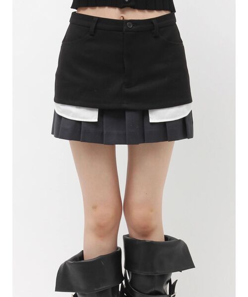 EMODA(エモダ)の「レイヤードプリーツスカート(スカート・レディース・ブラウン・SMALL/MEDIUM)」の4枚目の写真