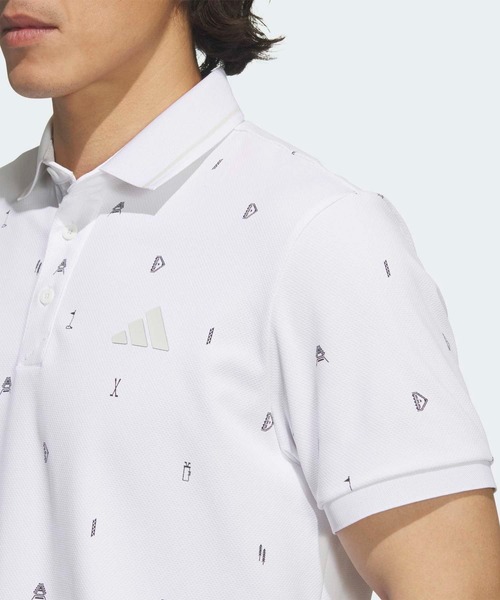 adidas(アディダス)の「モノグラム 半袖ポロシャツ【adidas Golf/アディダスゴルフ】(ポロシャツ・メンズ・ホワイト・SMALL/MEDIUM/LARGE/X-LARGE/XX-LARGE/3XL)」の3枚目の写真