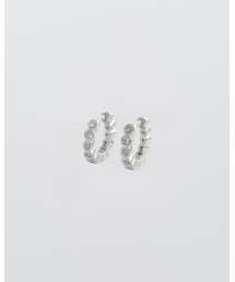 Bezel Hoop Earring - Silver (silver925)