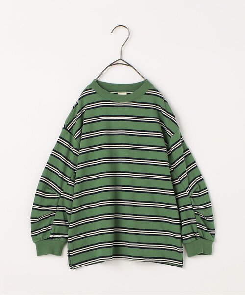 p.premier（ピードットプルミエ）の「選べる2タイプ袖タックデザインの無地とボーダーのロンT（Tシャツ/カットソー・キッズ・ブルー/イエロー/オフホワイト/ピンク/ブラック/グリーン・120/130/100/110/80/90/140）」の18枚目の写真