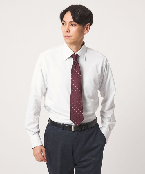 A DAY IN THE LIFE UNITED ARROWS(アデイインザライフユナイテッドアローズ)の「ジャージーツイル セミワイドカラー レギュラーフィットシャツ<A DAY IN THE LIFE>(シャツ/ブラウス・メンズ・ホワイト/ライトブルー・40cm/37cm/38cm/41cm/42cm/39cm)」の3枚目の写真