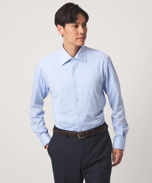 A DAY IN THE LIFE UNITED ARROWS(アデイインザライフユナイテッドアローズ)の「ジャージーツイル セミワイドカラー レギュラーフィットシャツ<A DAY IN THE LIFE>(シャツ/ブラウス・メンズ・ホワイト/ライトブルー・40cm/37cm/38cm/41cm/42cm/39cm)」の8枚目の写真