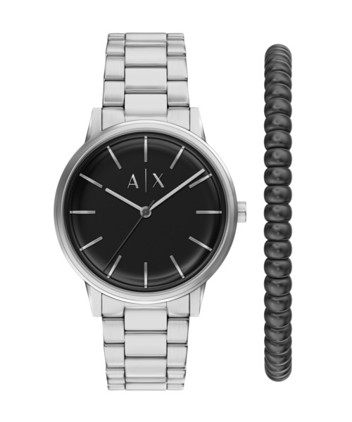 ARMANI EXCHANGE(アルマーニエクスチェンジ)の「アルマーニ・エクスチェンジ 腕時計 メンズ アナログ ステンレス AX7182SET(アナログ腕時計・メンズ・シルバー・FREE)」の1枚目の写真