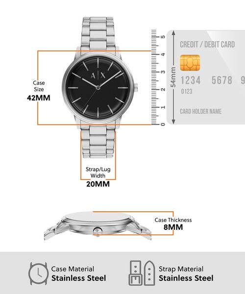 ARMANI EXCHANGE(アルマーニエクスチェンジ)の「アルマーニ・エクスチェンジ 腕時計 メンズ アナログ ステンレス AX7182SET(アナログ腕時計・メンズ・シルバー・FREE)」の5枚目の写真